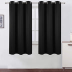LEMOMO Black Thermal Blackout Curtains/38 x 63 Inch/Set of 2 Panels Room by Lemomo