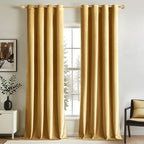 MIULEE Velvet Curtains Golden Elegant Grommet Thermal Insulated Soundproof Room by MIULEE