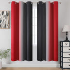 Estelar Textiler Ombre Red and Black Curtains 72 Inch Length 2 panels, Complete - Image 2
