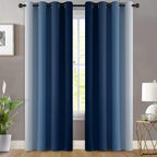 Yakamok Blue Ombre Curtains Room Darkening Grommet Curtains - Image 2
