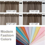 Chocolate Kitchen Curtains 30 Inch Length Tier 2 PCS, Solid Soft Airy Half - Image 5