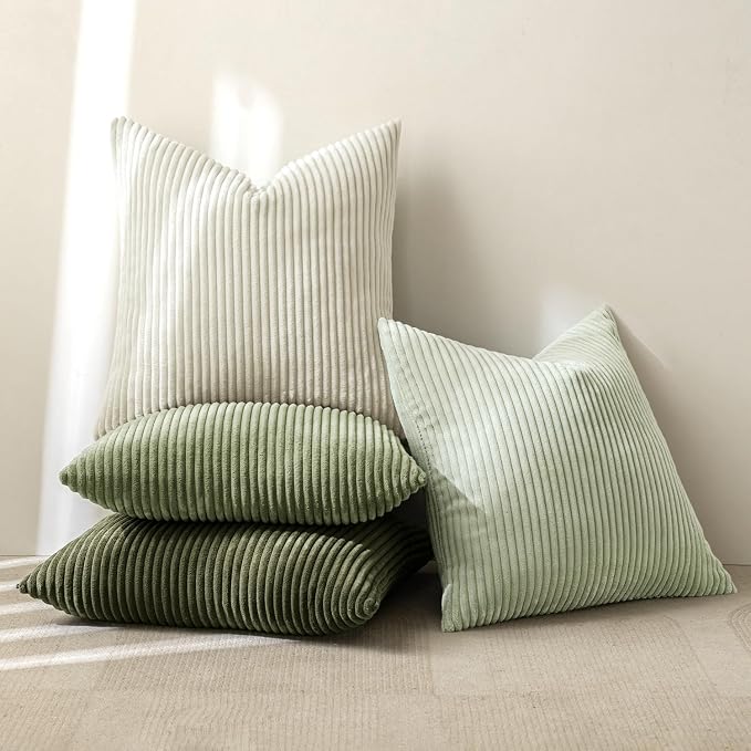 MIULEE Boho Farmhouse Throw Pillow Covers 20x20 Inch Set of 4 Mordern Neutral - Image 4