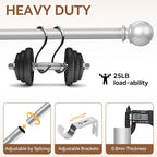 Silver Curtain Rod for Windows 48 to 84 or 88 Inch, 5/8 Inch Diameter - Image 3