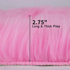 duduta Hot Pink Faux Sheepskin Round Rug 4x4 ft, Fluffy Shag Girls Bedroom - Image 2