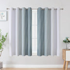 Estelar Textiler Stone Blue and Greyish White Blackout Curtains 54 Inch Length - Image 2