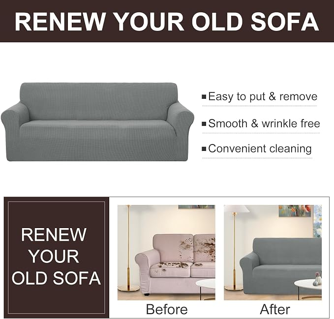 U-NICE HOME Oversized Stretch Loveseat Couch Cover Sofa Covers Washable Sofa - Image 5