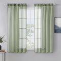 MIULEE 2 Panels Sage Green Sheer Window Curtains Elegant Window Voile by MIULEE