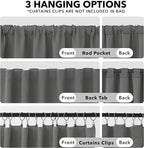 Deconovo Blackout Curtain Panels Window Draperies Rod Pocket/Back Tab Curtains - Image 2