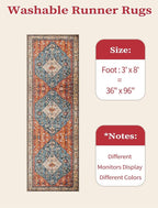 SERISSA Runner Rug for Hallways, 3x8 Washable Non Slip Kitchen Runner Rug - Image 6