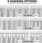 Deconovo Back Tab and Rod Pocket Curtains Blackout Curtains Thermal Insulated - Image 2