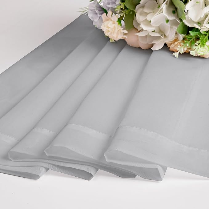 Chyhomenyc Light Grey Sheer Curtains 96 inches Long 2 Panels, Light Filtering - Image 7