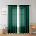 Lecloud Hunter Green Sheer Curtains 72 Inches Long 2 Panels, Rod Pocket Voile by Lecloud