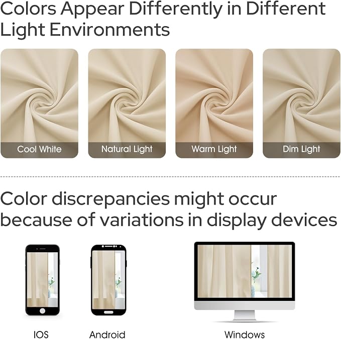 HOMEIDEAS Non-See-Through Beige Privacy Sheer Curtains, 52 X 72 Inches Long 2 - Image 9