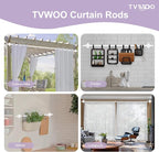 TVWOO 2 Pack Wrap Around Curtain Rods, 5/8 Inch Adjustable Blackout Curtain Rod - Image 5