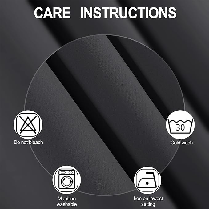 LEMOMO Dark Grey Thermal Blackout Curtains/42 x 95 Inch/Set of 2 Panels Room - Image 4