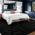 9x12 Ft Large Shag Black Rug for Living Room, Ultra Soft Fluffy Furry Area Rugs - Image 3