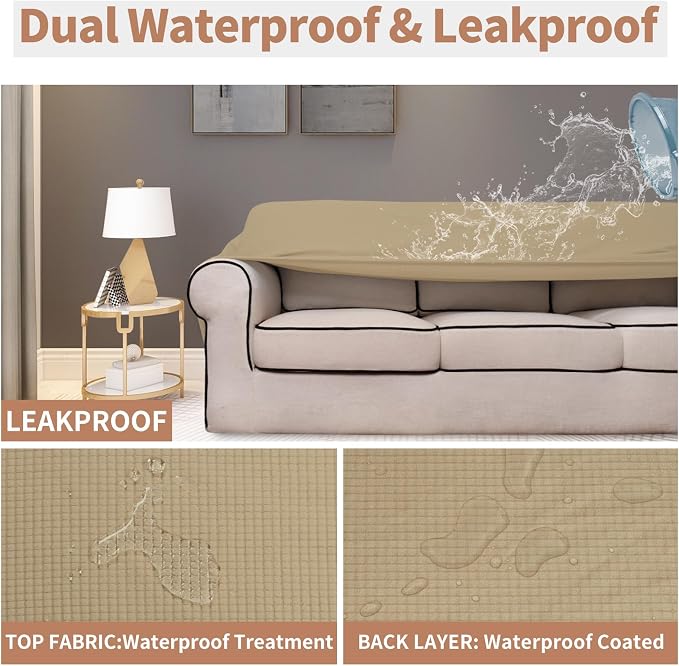 Easy-Going 100% Waterproof Loveseat Couch Cover, Dual Waterproof Sofa Cover - Image 3