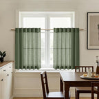 Nanspring Olive Green Linen Curtains 24 Inch Length - Image 5