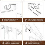1” Diameter Curtain Rods Itself is 30 to 170 inch 1 Pack Fit 30-168 inch Window - Image 5