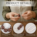 Hion 4 Pcs Boho Curtain Tiebacks, Wood Beads Curtain Holdbacks, Outdoor - Image 3