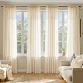 MIULEE Butter Cream Sheer Curtains 90 Inches Long, 4 Panels Set, Rod Pocket by MIULEE
