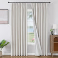 Joydeco Pleated Curtains for Living Room Bedroom, Linen Drapes 90 inch Length 2 by JOYDECO