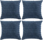 Fancy Homi 4 Packs Dusty Blue Decorative Throw Pillow Covers 14x14 Inch by Fancy+Homi