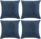 Fancy Homi 4 Packs Dusty Blue Decorative Throw Pillow Covers 24x24 Inch by Fancy+Homi