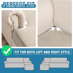 Couch Cover 8-Piece Elastic Velvet Couch Cushion Covers & Chaise Slipcovers - Image 6