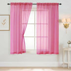 Sheer Curtains 63 Inch Length 2 Panels, Voile Sheer Curtain by Home