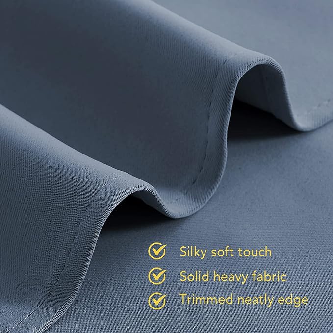 NICETOWN Stone Blue Thermal Insulated Curtains Blackout Draperies, 34 by 40 - Image 5