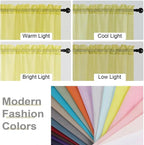 Sheer Curtains 63 Inch Length 2 Panels Set - Image 7
