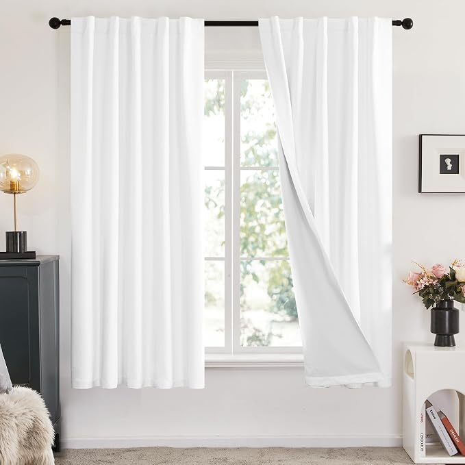 Deconovo Total Blackout Curtains 2 Panels W42 x L45— 100% Blackout, Thermal by Deconovo