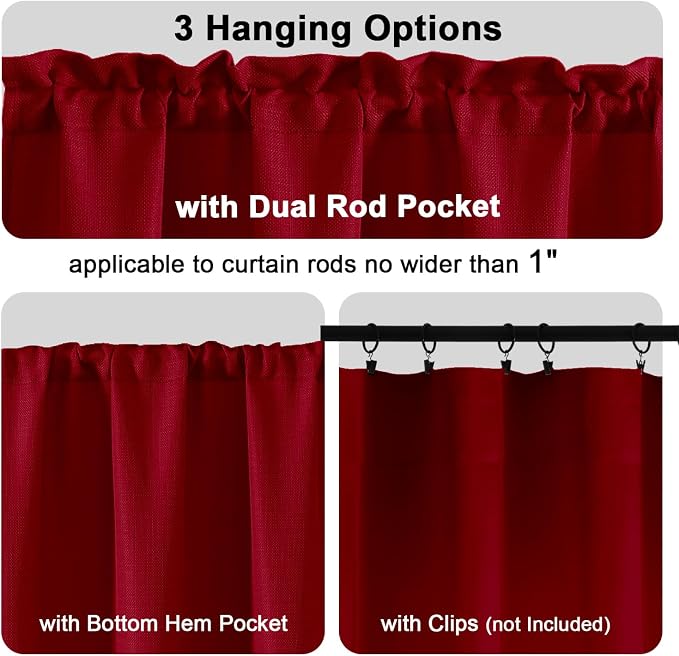 Chyhomenyc Red Short Curtain Valance - Image 5