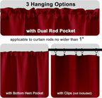 Chyhomenyc Red Valance for Windows, Light Filtering Faux Linen Textured Small - Image 5
