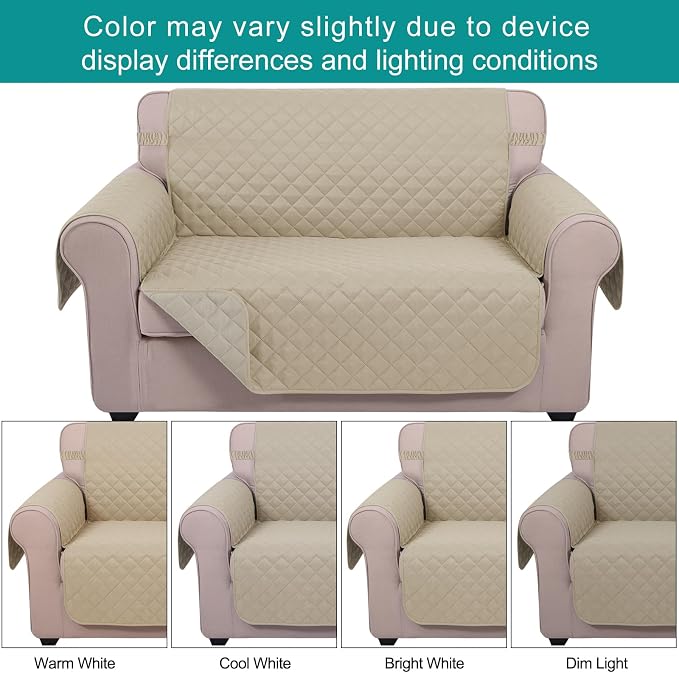 U-NICE HOME Loveseat Sofa Cover Reversible Couch Cover - Image 6