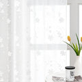 HOMEIDEAS White Sheer Curtains 84 Inches Long 2 Panels White Embroidered Floral by HOMEIDEAS