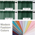 Sheer Hunter Green Curtains for Bedroom Living Room 90 Inches Long 2 Panels Set - Image 6