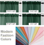 Cafe Curtains 36 Inch Length Tier 2 Pieces, Modern Soft Airy Sheer Kitchen - Image 5