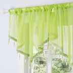 Molaxhome Swag Curtain 51 inch Length Rod Pocket Scalloped Curtain Valance - Image 2