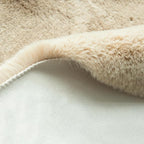 ORINOVA Washable Shag Round Rugs 6ft Camel Plush Faux Rabbit Furry Fur Rugs - Image 6