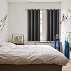 BGment Blackout Curtains 54 Inch Length 2 Panels Set, Dark Grey Room Darkening - Image 2
