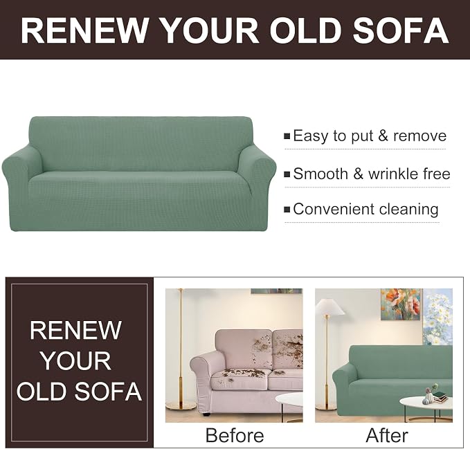 U-NICE HOME 4 Seater Stretch Couch Cover Sofa Cover Washable Sofa Slipcover - Image 5