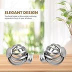 Luvenia Silver Decorative Curtain Rods, Adjustable Curtain Rod - Image 3