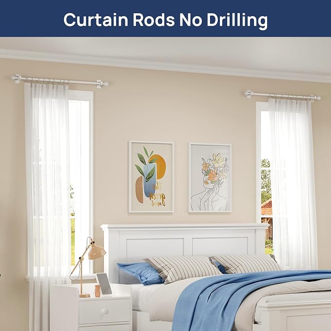 ENJOYBASICS 2 Pack No Drill Curtain Rods - Image 3
