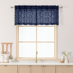 Chyhomenyc Navy Blue Sheer Valances by Chyhomenyc
