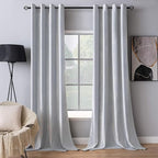 MIULEE 2 Pieces Greyish White Extra Long Velvet Curtains Exquisite & Elegant by MIULEE