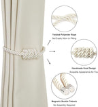 BEL AVENIR Magnetic Curtain Tiebacks, Decorative Drapery Holdbacks Modern Woven - Image 4