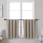 Simplebrand Ava Stone Short 30 Inches Blackout Curtain 2 Panels Set, Half by Simplebrand