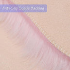 duduta Pink Faux Sheepskin Runner Rugs 2x6 ft, Fluffy Shag Bedroom Rug Fur - Image 3